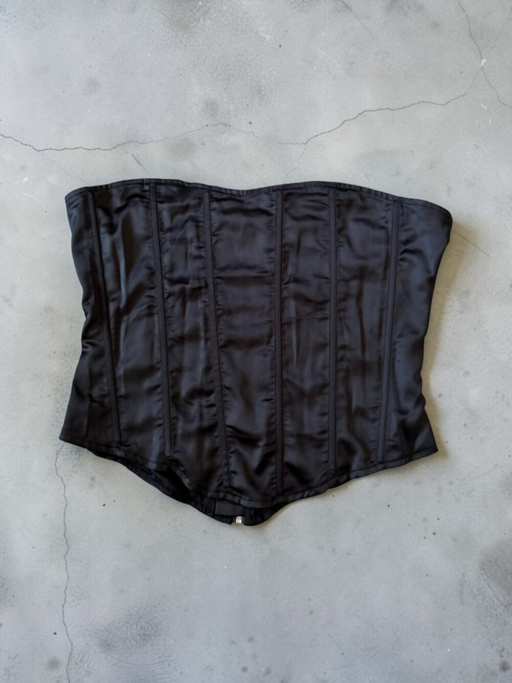 OLIVACEOUS Black Boned Corset Top Size Large